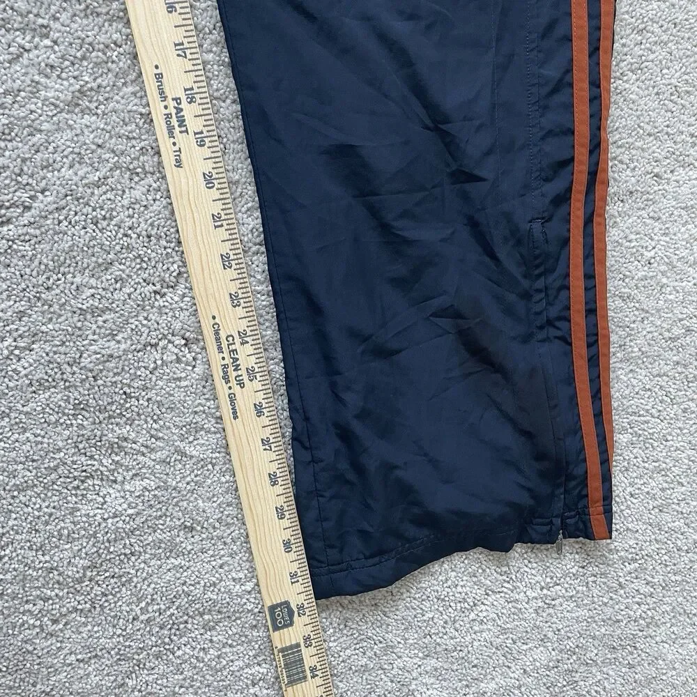 Adidas Baggy Track Pants VTG Y2K Mens Large Navy Blue Orange stripes Wide Leg